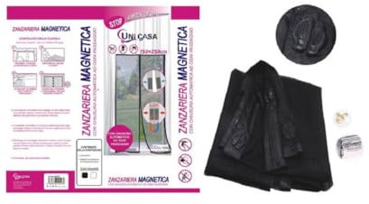 OISE ART STORE Trade Shop - Zanzariera Magnetica per Porte 150x250cm Nera Tenda Balcone Terrazzo Porta 12773