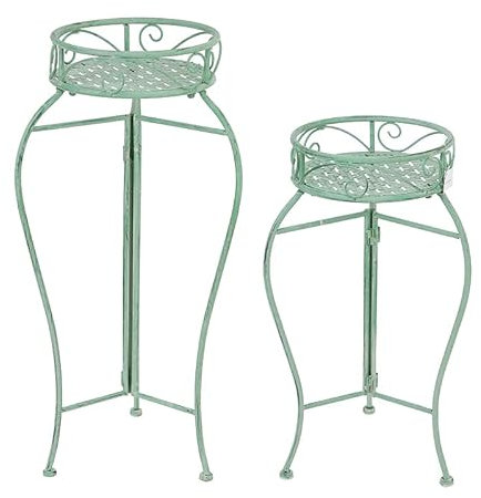 RNQZ 2 STÜCKE Pflanzenständerhalter mit Retro-Schmiedeeisen für die alte Behandlung, Pflanzenständer, Gartenpflanzer, Blumenständer, Bauernhaus, Landvase, Pflanzenständer