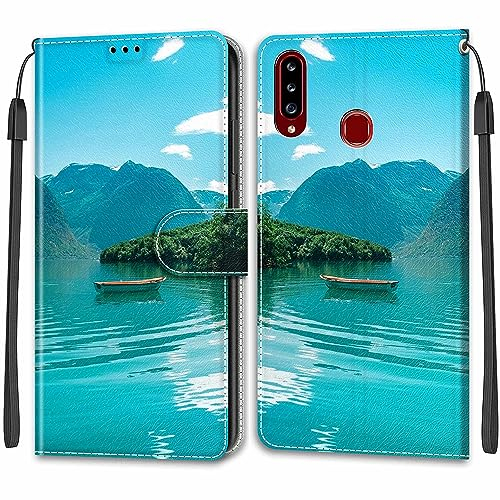 Mo-Beauty Kompatibel mit Samsung Galaxy A20S Hülle, Handyhülle Samsung A20S, PU Ledertasche Leder Flip Wallet Klappbar Tasche Etui Case Schutzhülle Lederhülle Klapphülle Handytasche (Boot)