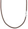 Viwind Echt leder Halskette Lederkette 2.9mm breit geflochten Lederband ketten 45-65cm wählbar 925 Sterling Silber Verschluss Damen Herren für DIY Anhänger Mit Geschenkbox (50cm, Braun-Schwarz)