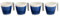 Flamefield Azure Stacking Mugs - 4-Piece Set 350 ml, bleu profond, durable et incassable, idéal pour une utilisation marine et extérieure, passe au lave-vaisselle.