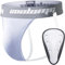 COOLOMG Protections profondes pour homme avec bonnet pour handball, arts martiaux, taekwondo, hockey sur glace, football, blanc, taille L