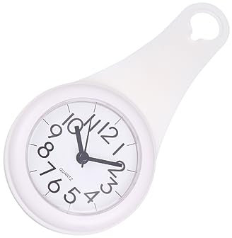 IMIKEYA Wanduhr Weiss Für Badezimmer Digitaler Zeitschaltuhr Als Badezimmerwecker Mit Saugnäpfe Hängeuhr Einfach Anzubringen Entfernen