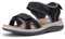 FitVille Sandales Femmes à Largeur Extra Sandales d'été Confortables et Légères, Idéales pour Pieds Larges Noir 42 EU Large