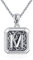 REDSUN Buchstabe Kette 925 Sterling Silber Buchstabe M Halskette Retro Oxidation Stil Anhänger Initiale Halskette Amulett Schmuck for Men Friend Brother Women