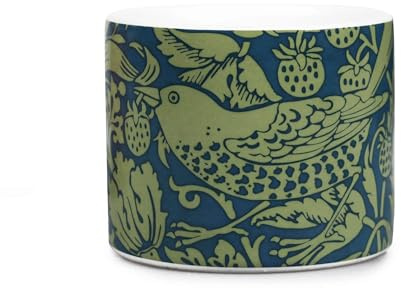 Half Moon Bay | William Morris | Strawberry Thief | Sage Green and Blue Ceramic Stoneware Planter Pot | Official Merchandise | Indoor Plant Pot | Gifts for Gardeners and Art Lovers