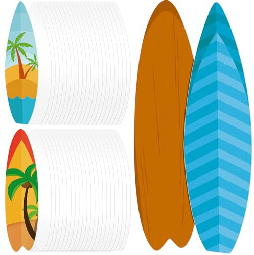 Skyygemm 24-teiliges Bastel-Surfbrett-Set aus Papier, Surfbrett-Form, Karton, Surfen und Strandpartys, Basteln für Kinder, Bastelarbeiten, Papierhandwerk für Sommer, Strand, Surfen, Party,