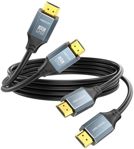 URELEGAN HDMI Cable 3FT 2-Pack, High Speed 4K HDMI 2.0 Cord 3FT, HDMI Computer Monitor TV Cable 4K@60Hz, 2K@120Hz with Ethernet/ARC, 3D, HDCP 2.2-Compatible with Roku/LG/PS4 PS5/Xbox/Switch/Soundbar