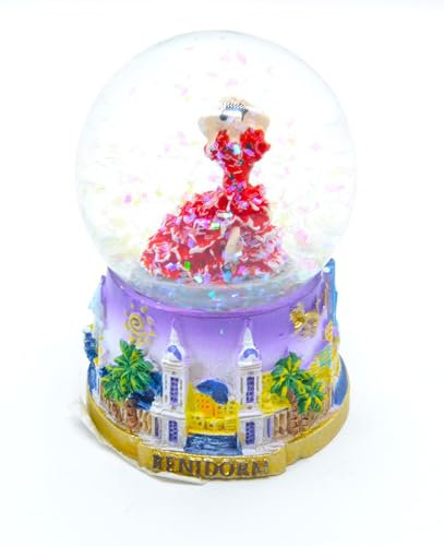 Benidorm Schneekugel, Spanien, Flamenco und Sevillanas, spanische Tänzer, 7 cm x 5 cm x 4 cm, klein