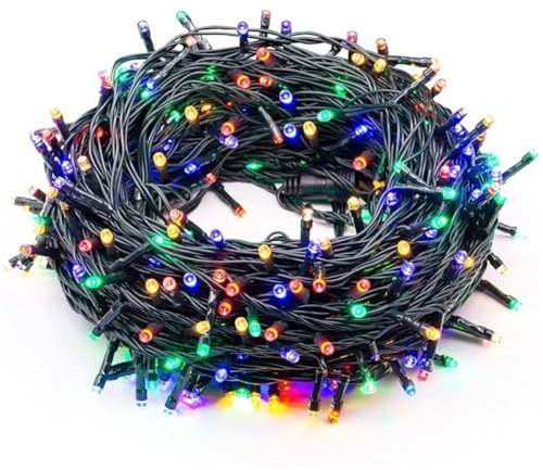 Luces de Navidad para interior, Luces de Arbol de Navidad, Cable Verde con Luces Multicolor, Luz Cadena Ligera para Navidad, Interior, Boda, Fiesta ( 140LED, Luz Multicolor con Cable Verde)