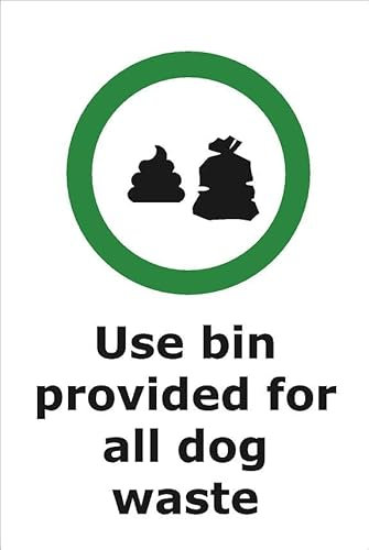 Use bin provided for all dog waste Dibond Aluminium sign - 20 x 30 cm