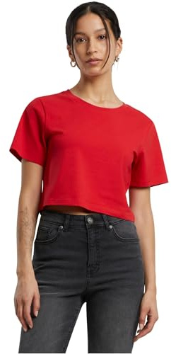 Build your Brand By042-ladies Cropped Tee T-Shirt, Rosso City, M Donna