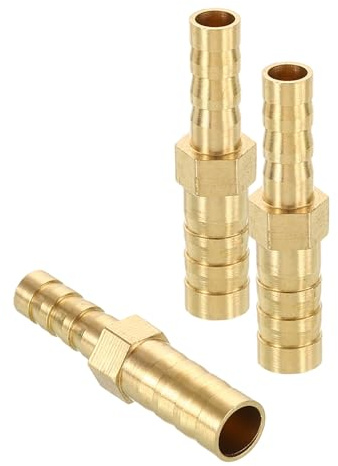 sourcing map Lot de 3 raccords cannelés en laiton de 8 mm à 6 mm pour impression 3D, compresseur d'air, machine CNC, matrices