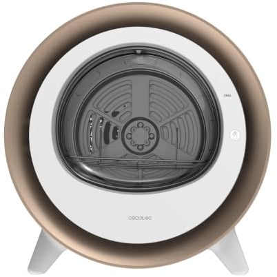 Cecotec Secadora Compacta Evacuación 3Kg Bolero DressCode Dry 3500V Gold. 8 Programas, Secado Automático Inteligente, Control Touch, Función UV Care, Tambor Inox, Antiarrugas, Blanco y Oro Cromado
