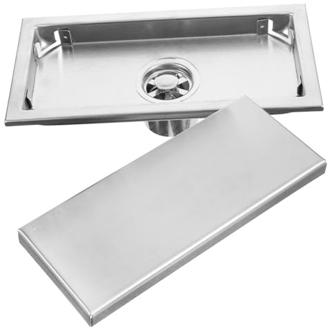Toddmomy Desagüe Lineal para Ducha de Acero Inoxidable Rejilla Rectangular Antiolor con Colador Extraíble Drenaje Piso Extendido para Baño Fácil Instalación y Drenaje