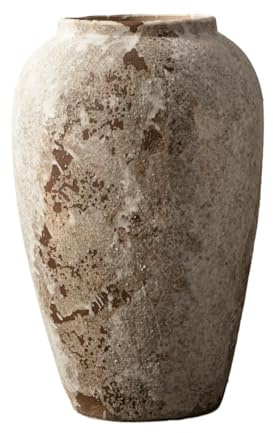 Rustic Ceramic Tall Floor Vase, Anti-Tip Weighted Base, 29x18cm, Vintage Vase, Tall Hydroponic Jar, Distinctive Workmanship, For Interior Designers Collectors Apartment