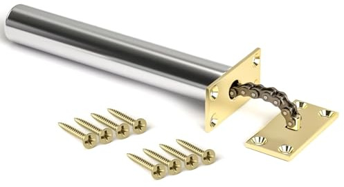 Polished Brass Concealed Door Closer for Internal Doors – Soft Close Auto Close, Hidden Chain Mechanism, Non-Handed, (Not for Fire Doors)