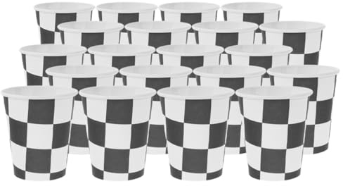 PAMINGONO Gobelets en Papier à Usage Unique Empilables et Portables 250ml Lot de 30 Pièces pour Fête Racing Party pour Camping et Nouvel An
