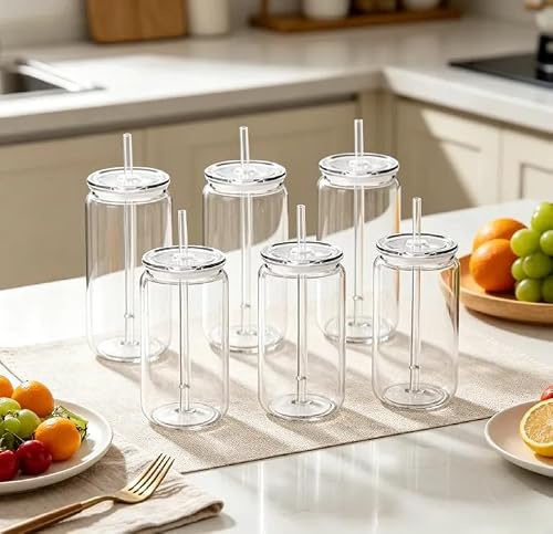 evergoods 6-Pack Reusable Plastic Snow Globe Tumblers Double Wall Acrylic