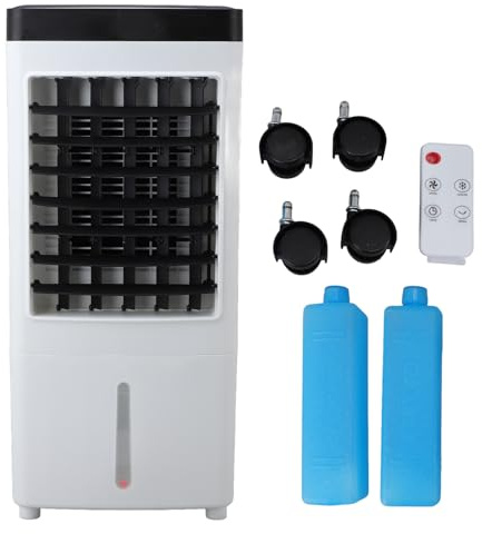 Yanmis Aire Acondicionado Portátil, Enfriador de Aire Evaporativo de 3 Velocidades, Control Remoto, para Tienda de Campaña en Casa, Oficina, Dormitorio (Enchufe europeo 220V)