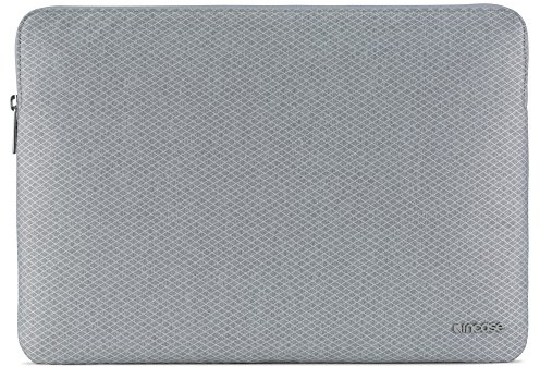 Incase Tasche Slim Sleeve Hülle für Apple MacBook Pro (Retina) 15,4/Pro 15,4 (2016 - 2019) / Pro 16 - grau [Diamond Ripstop I 3mm dickes Kunstfell-Interieur I Reißverschluss] - INMB100269-CGY