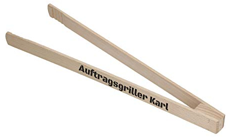 Personalisierte Grillzange aus Holz - Geschenkidee zum Geburtstag - Fleischzang aus Buchenholz 30 cm - Grill Zubehör für richtige Grillmeister - Geschenk für Papa, Mann, Freund & Opa