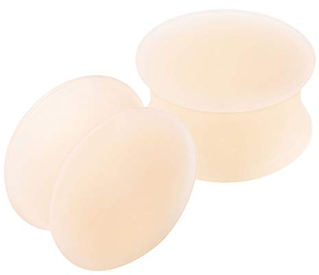 2 Stk Silikon Hautfarbe Double Flared Piercing Schmuck, Silikon