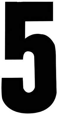 Rowan 3 x Self Adhesive Wheelie Bin Numbers 17cm - 5 - Black