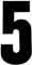 Rowan 3 x Self Adhesive Wheelie Bin Numbers 17cm - 5 - Black