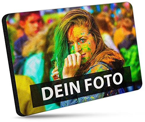 Bedrucktes Mauspad mit eigenem Foto und Text indivduell selbst gestalten - rutschfestes Stoff-Mousepad für Computer und Laptop - Rechteck - 27cm x 19cm - Stärke 5mm