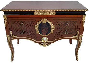 Antik Louis XIV Louises Baroque Rokoko Commode Couleur noyer et doré Largeur 114 cm