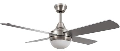TECHBREY Ventilador de Techo con Luz y Mando a Distancia Navy Niquel 110cm Motor AC, Color Aspas Reversibles Madera y Níquel, Wifi