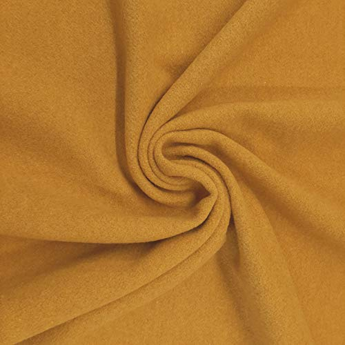 HANNAH - Wollstoff Stoffe Wolle Kaschmir Mantel Mittelalter Vorhang Decke Umhang Larp Meterware - 10 Farben (Curcuma)