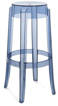 Kartell Charles Ghost, Hocker, 2-er Satz, H 75 cm, Staubblau