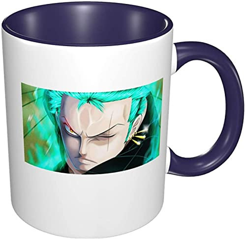 KEROTA Tasse à thé simple et moderne en céramique Roronoa Zoro - Facile à tenir - Texture élégante et vernis - Cadeau pour la famille ou un ami