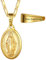 U7 Herren Kette mit Gravur Halskette Jungfrau Maria Kette Messing Heiliger Medaille Amulett Oval Anhänger mit Wundertätig Medaille Kettenanhänger Gold Kette Gravur Collier Modeschmuck für Muttertag