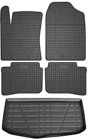 Fußmatten & Kofferraumwanne Set für Hyundai i10 2019-2025 Gummi TPE Schwarz 5X