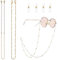2 PCS Glasses Chains Sunglasses Chain Gold Glasses Chain Beaded Eyeglass Chains Spectacle Chain Reading Glasses Bead Glasses Strap Chains Eyewear Chain for Glasses Women with Anti-Skid Ear Hooks