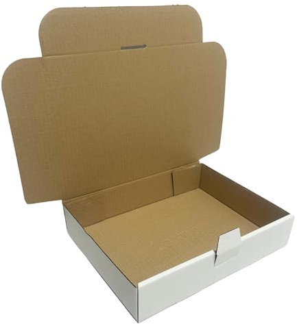 W.E. Roberts Postal Boxes White Cardboard boxes for posting 31x23.4x6.3cm (12x9x2½) parcel box, shipping boxes, cardboard box, packaging boxes, postage boxes (Pack of 50)
