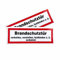 Aufkleber Brandschutztür 21x7,5 cm - für Außen- und Innenbereich - Brandschutztür Sticker