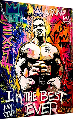 Magic Canvas Art Boxer Mike Tyson Pop Art Leinwandbild 1- teilig Hochwertiger Kunstdruck Wandbilder – B8374, Material: Leinwand, Größe: 120x60 cm