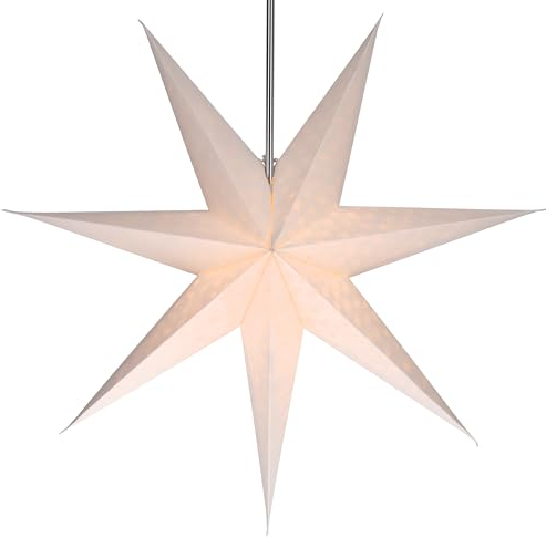 GURU SHOP Faltbarer Advents Leucht Papierstern, Weihnachtsstern 60 cm - Capella, Papiersterne 60 cm