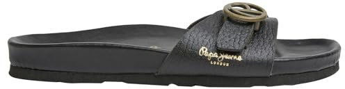 Pepe Jeans Oban Signature W, Sandale Femme, Noir (Black), 5