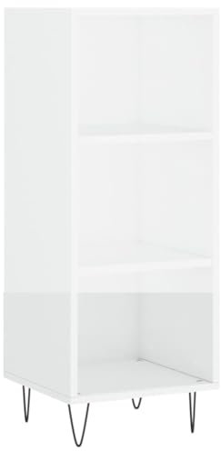 vidaXL Sideboard, Kommode mit viel Stauraum, Mehrzweckschrank Anrichte für Wohnzimmer, Schrank Beistellschrank, Hochglanz-Weiß Holzwerkstoff