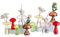 Glasseam Pilzförmige Glasvase, Deko Vase Bunt 10er Set, Blumenvase Modern, Kleine Vasen für Tischdeko, Pilz Vasen Glas Propagation Station für Schlafzimmer Tisch，Minivasen für Tischplatten Dekoration