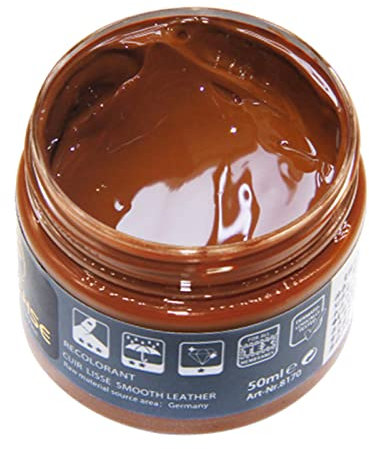 Pâte de rénovation de couleur pour cuir - Pour réparation de canapé, sac - Marron - 4,8 x 4 cm