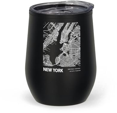 New York United States Blueprint City Map Tumbler Art Gravur Isolierte Thermosbecher