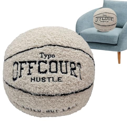 Qikam Basketball Kissen 25CM Basketball Plüsch Spielzeug Weiches Basketball Plüschtier Stofftier Kreatives Basketball Wurfkissen Niedliches Plüschball Geschenke Für Kinder, Jungen Und Mädchen