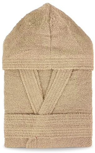 Nada Home Accappatoio Uomo Donna Unisex in Spugna di Cotone 400gr con Cappuccio, Tasche e Cintura – Morbido e Assorbente
