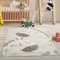 Kinderteppich Creme, Beige - 120x160 cm - Tier-Muster Giraffen - Kurzflor Teppiche Kinderzimmer, Spielzimmer